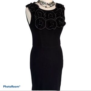 JOSEPH RIBKOFF Black Stretch Knit Dress, 8